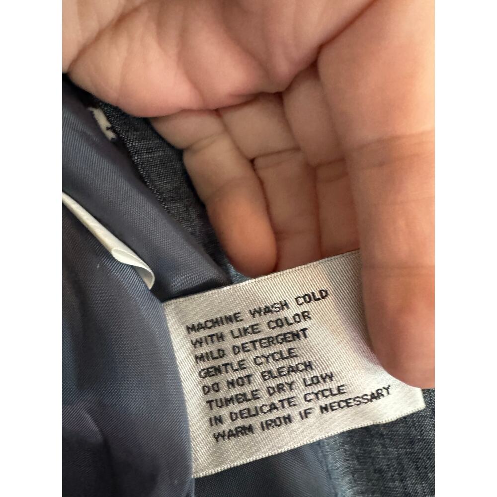 KENNETH COLE NEW YORK Double Breasted Chambray Trench Coat Size S - Picture 7 of 9